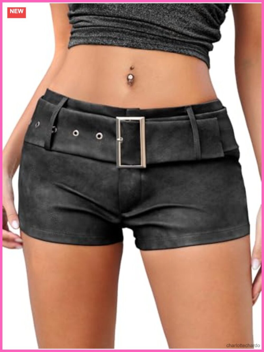 Faux Leather Low Rise Mini Shorts Fitted Club Concert Outfits